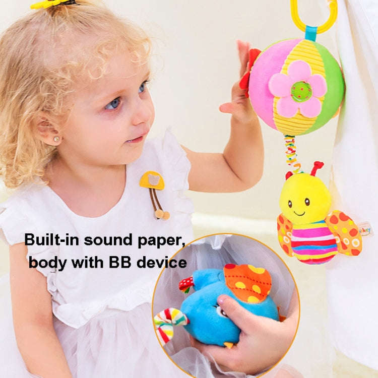 Stroller Drawstring Cloth Ball Toy Baby Soothing Hand Grab Ball Plush Bed Bell Lathe Pendant(Blue...
