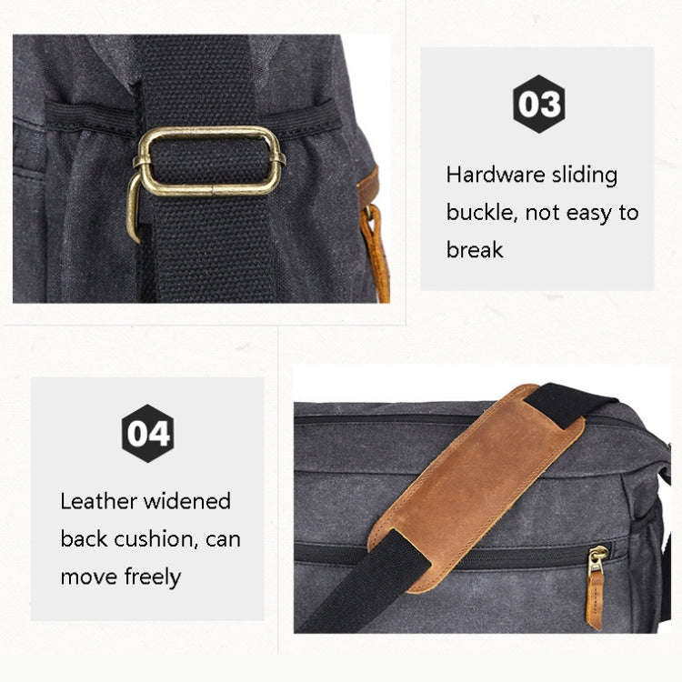 3037 SLR Camera Bag Shoulder Waterproof Messenger Camera Bag(Khaki)