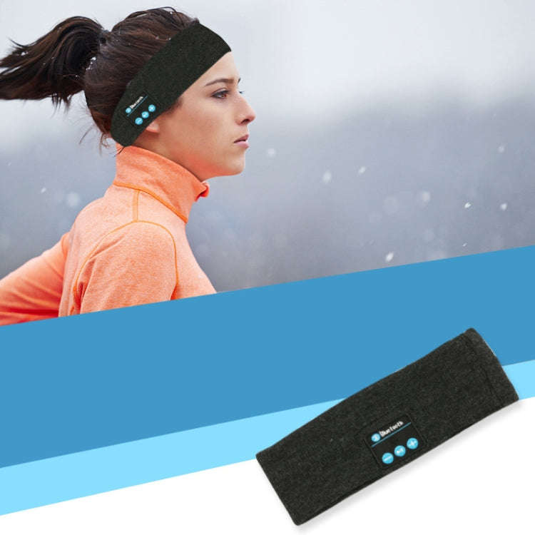 Bluetooth Headset Sports Headband Outdoor Running Yoga Sweat-Absorbent Headscarf, Colour: Dark Gray