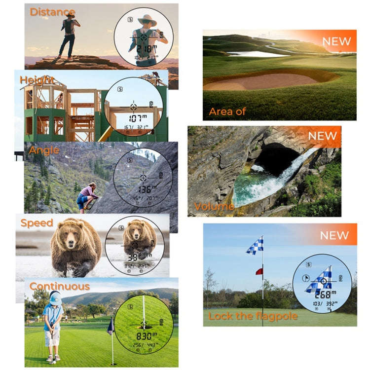 SNDWAY Rangefinder Instrument Outdoor Telescope Golf Measuring Instrument, Model: SW1500B 1500m