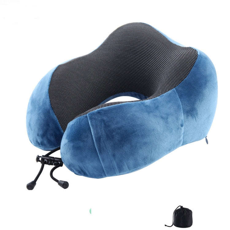 Magnetic Memory Foam U-shaped Pillow Suitable for Travel Solid Pillows(Blue)