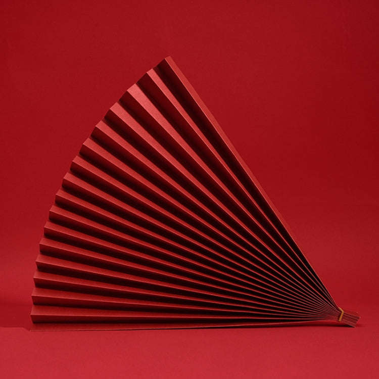 69x39cm Photo Props Hard Cardboard Folding Fan Photography Background Folded Paper(01 Red Wine)