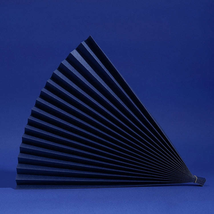 69x39cm Photo Props Hard Cardboard Folding Fan Photography Background Folded Paper(08 Dark Blue)
