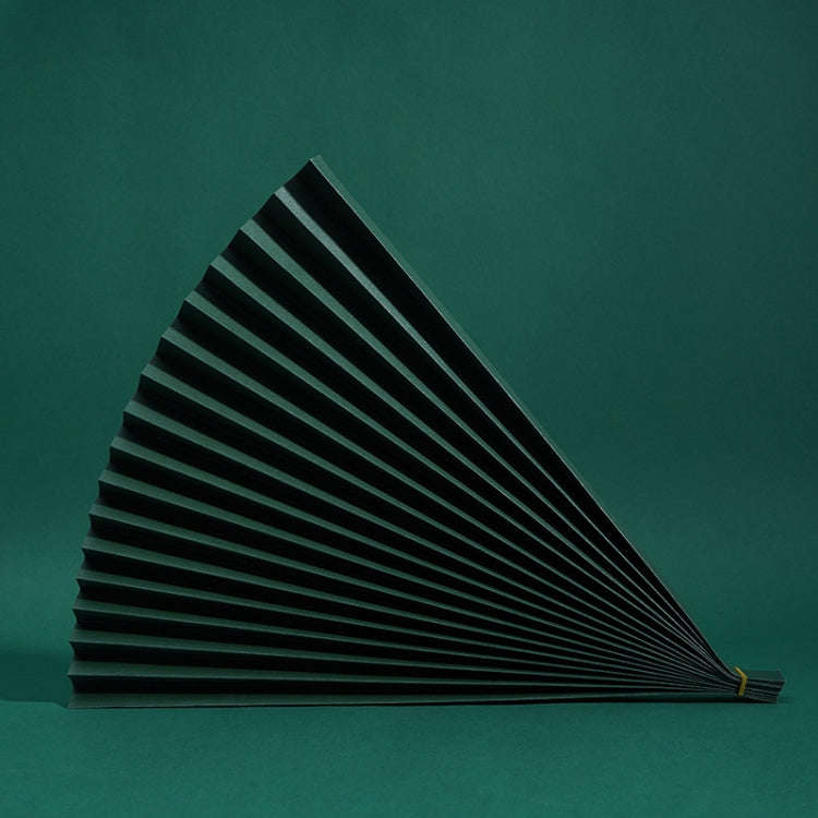 69x39cm Photo Props Hard Cardboard Folding Fan Photography Background Folded Paper(10 Dark Green)