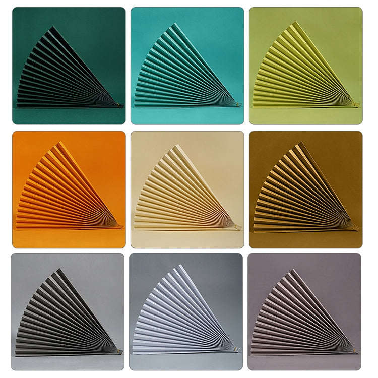 69x39cm Photo Props Hard Cardboard Folding Fan Photography Background Folded Paper(13 Orange)