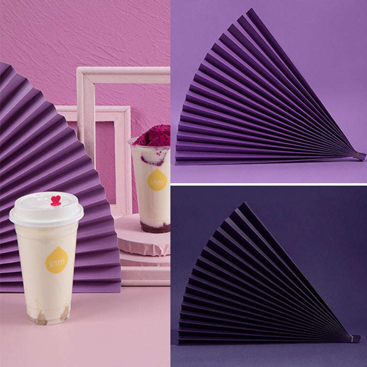 69x39cm Photo Props Hard Cardboard Folding Fan Photography Background Folded Paper(07 Chocolate)