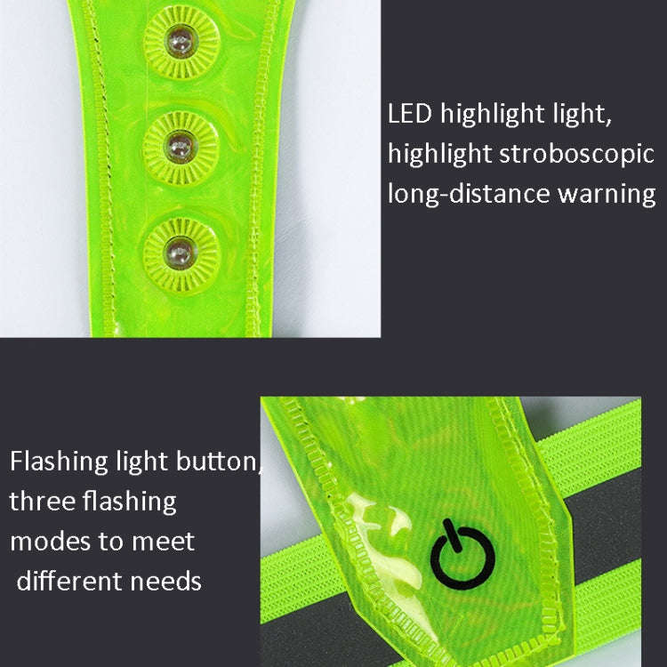 LED Reflective Vest High Stretch Outdoor Reflective Vest Traffic Safety Reflective Clothing(Blue)