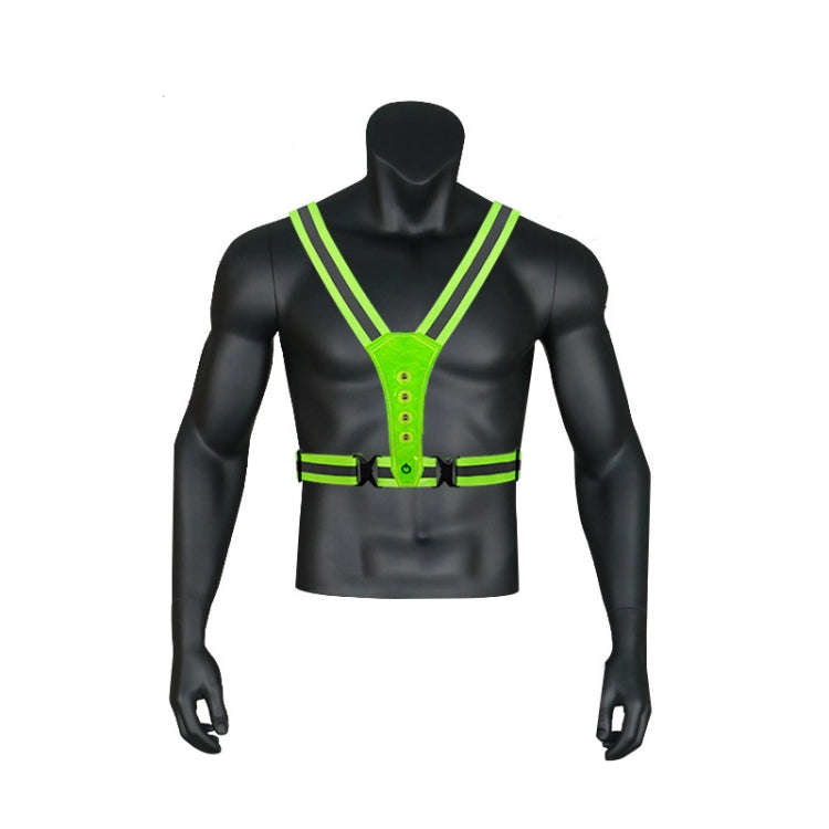 LED Reflective Vest High Stretch Outdoor Reflective Vest Traffic Safety Reflective Clothing(Blue)
