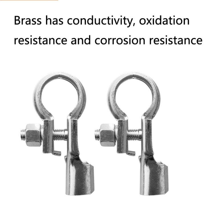 1 Pair T007 Brass Plating Tin Car Battery Pile Head Battery Terminal Connector Cable Junction Head