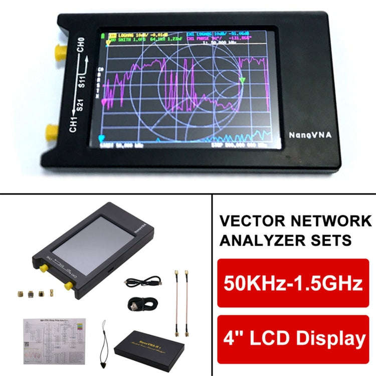NanoVNA-H4  4 Inch Full View LCD Screen 50Khz-1.5Ghz VNA HF VHF UHF UV Vector Network Analyzer