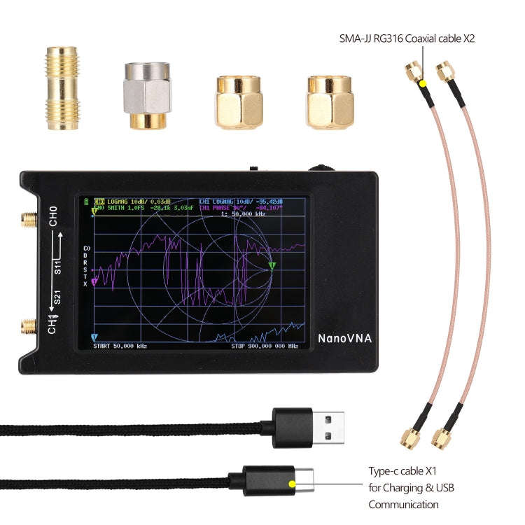 NanoVNA-H4  4 Inch Full View LCD Screen 50Khz-1.5Ghz VNA HF VHF UHF UV Vector Network Analyzer
