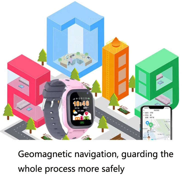 A111-Z1 Children Smart Positioning Plug-In Cartoon Call For Help Multi-Function Watch Phone(Pink)