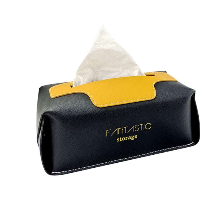 SJM0041 Car PU Paper Tissue Box Hotel Napkin Paper Box Toilet Paper Box(Black)