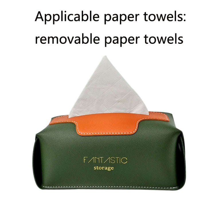 SJM0041 Car PU Paper Tissue Box Hotel Napkin Paper Box Toilet Paper Box(Ink Green)