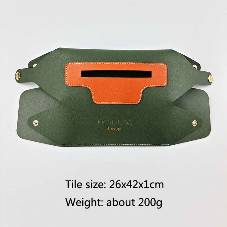 SJM0041 Car PU Paper Tissue Box Hotel Napkin Paper Box Toilet Paper Box(Ink Green)
