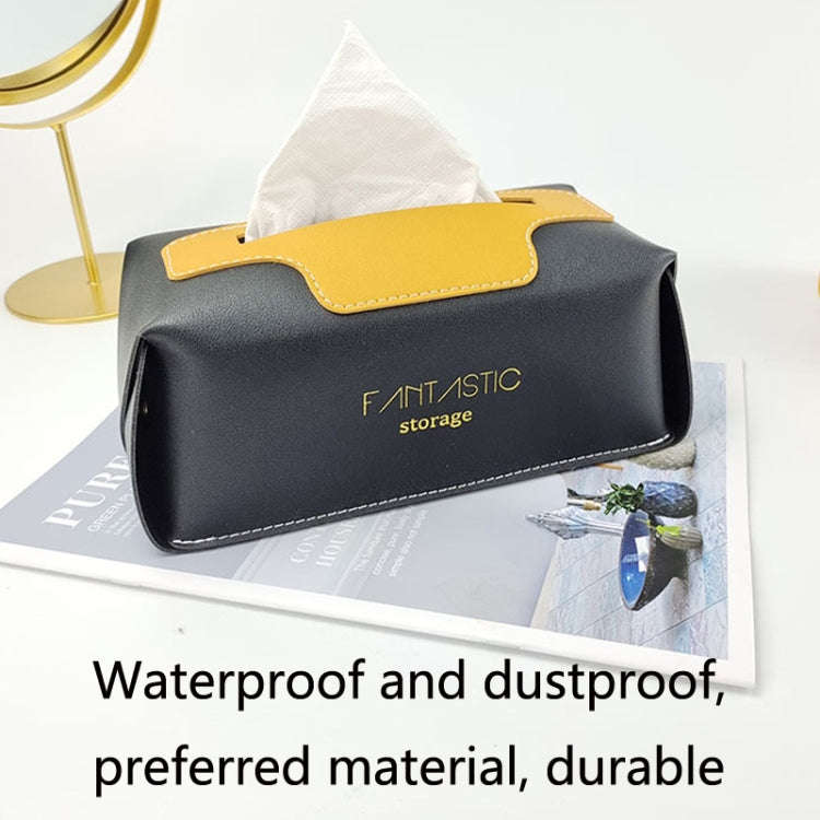 SJM0041 Car PU Paper Tissue Box Hotel Napkin Paper Box Toilet Paper Box(Black)