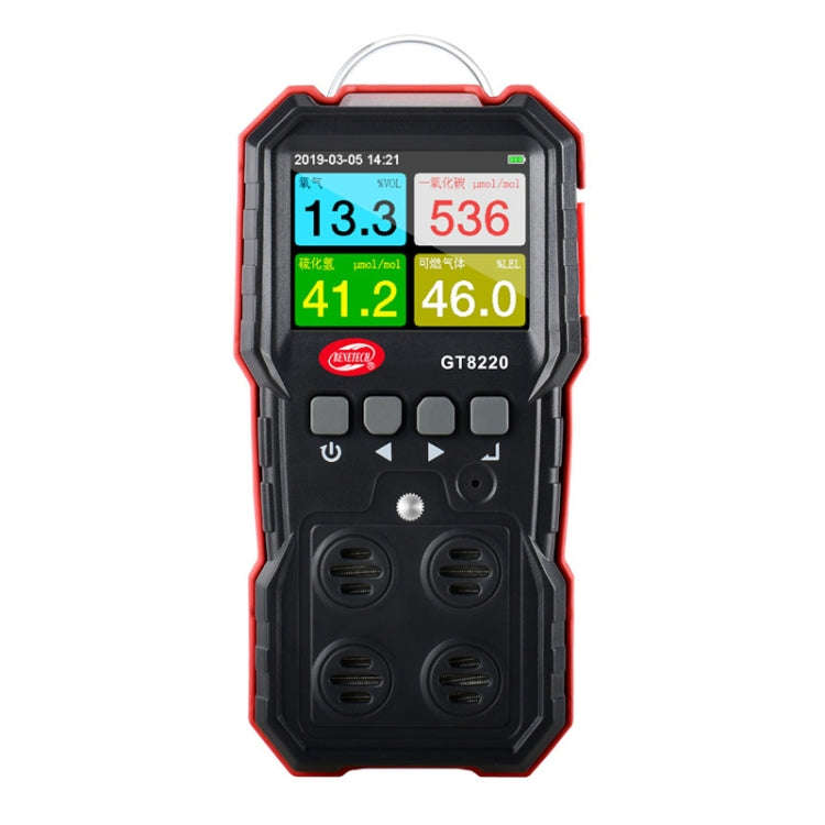 BENETECH GT8220 Flammable Gas + Oxygen + Hydrogen Sulfide + Carbon Monoxide Detector Combustible ...