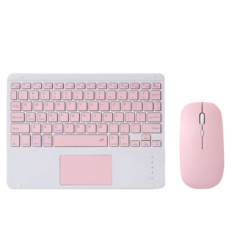 871 9.7 Inch Portable Tablet Bluetooth Keyboard With Touchpad + Mouse Set for iPad(Pink + Mouse)