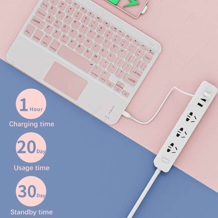 871 9.7 Inch Portable Tablet Bluetooth Keyboard With Touchpad + Mouse Set for iPad(Green + Mouse)