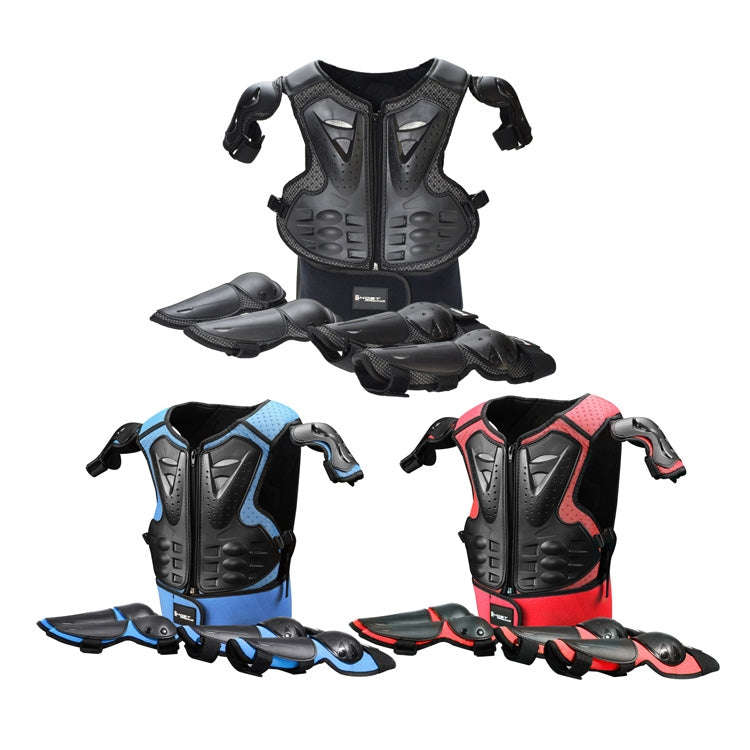 GHOST RACING Motorcycle Protective Gear Children Safety Riding Sport Vest + Knee Pads + Elbow Pad...