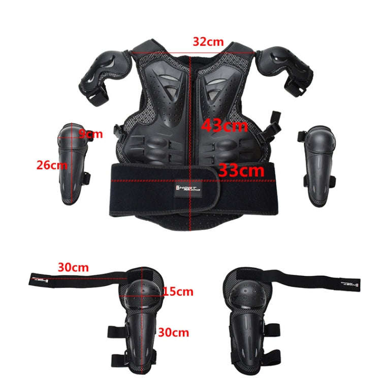 GHOST RACING Motorcycle Protective Gear Children Safety Riding Sport Vest + Knee Pads + Elbow Pad...