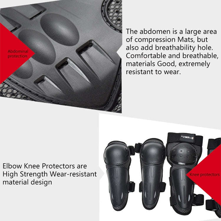 GHOST RACING Motorcycle Protective Gear Children Safety Riding Sport Vest + Knee Pads + Elbow Pad...