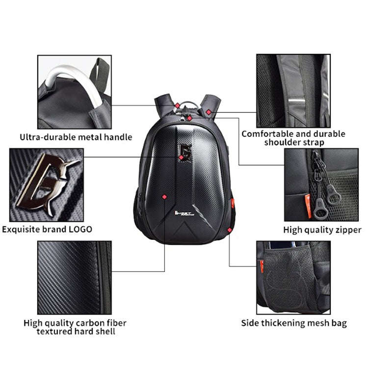GHOST RACING GR-BB02 Men Motorcycle Riding Backpack Helmet Hard Shell Backpack Locomotive Travel ...