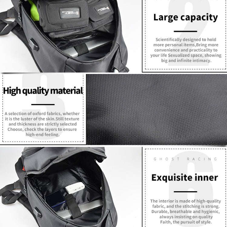 GHOST RACING GR-BB02 Men Motorcycle Riding Backpack Helmet Hard Shell Backpack Locomotive Travel ...