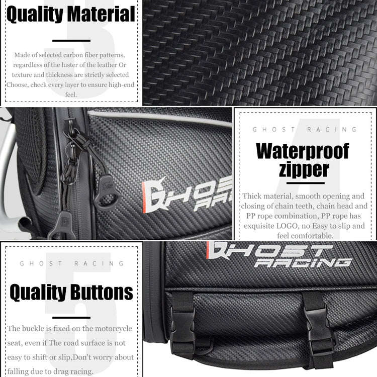 GHOST RACING GR-CWB04 Motorcycle Riding Bag Locomotive Back Bag(Black)