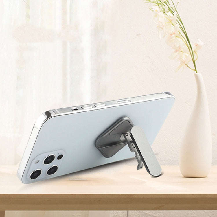 Aluminum Alloy Car Mobile Phone Bracket Portable Phone Desktop Folding Frame(Black)