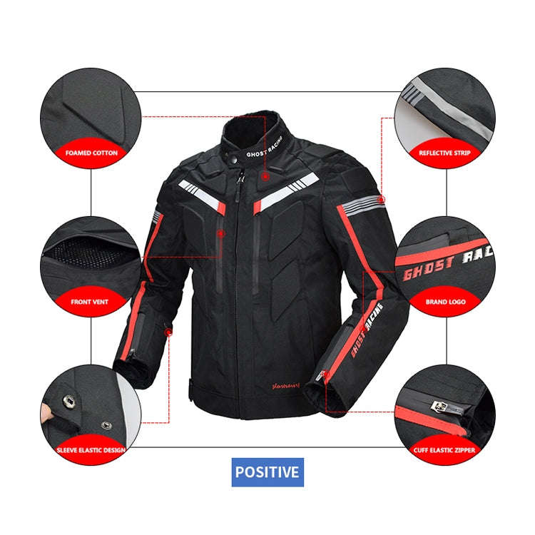 GHOST RACING GR-Y07 Motorcycle Cycling Jacket Four Seasons Locomotive Racing Anti-Fall Cloth, Siz...