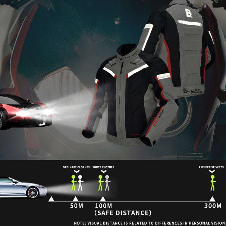 GHOST RACING GR-Y07 Motorcycle Cycling Jacket Four Seasons Locomotive Racing Anti-Fall Cloth, Siz...
