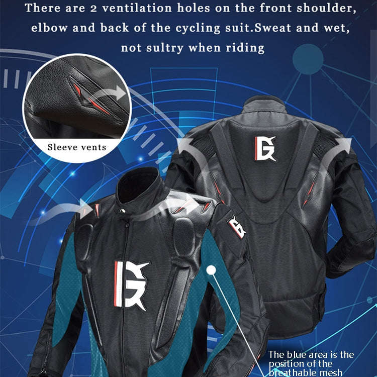 GHOST RACING GR-Y09 Motorcycle Four Seasons Racing Suit Locomotive Riding Anti-Fall Rally Suit, S...