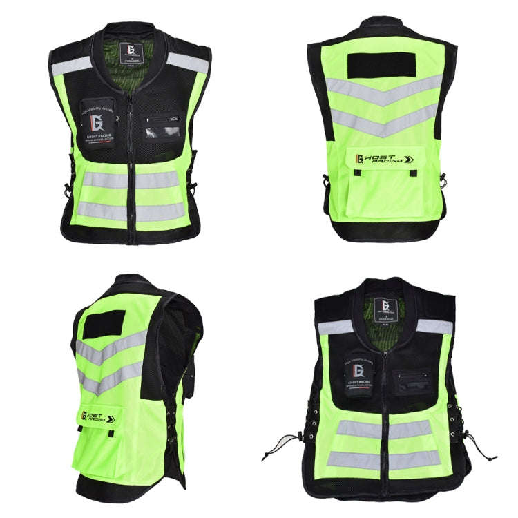 GHOST RACING GR-Y06 Motorcycle Riding Vest Safety Reflective Vest, Size: XL(Fluorescent Green)