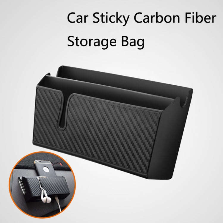 DM-020 Car Sticky Carbon Fiber Storage Bag Car Mobile Phone Storage Box Large
