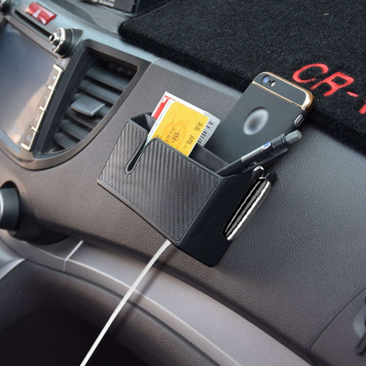 DM-020 Car Sticky Carbon Fiber Storage Bag Car Mobile Phone Storage Box Large