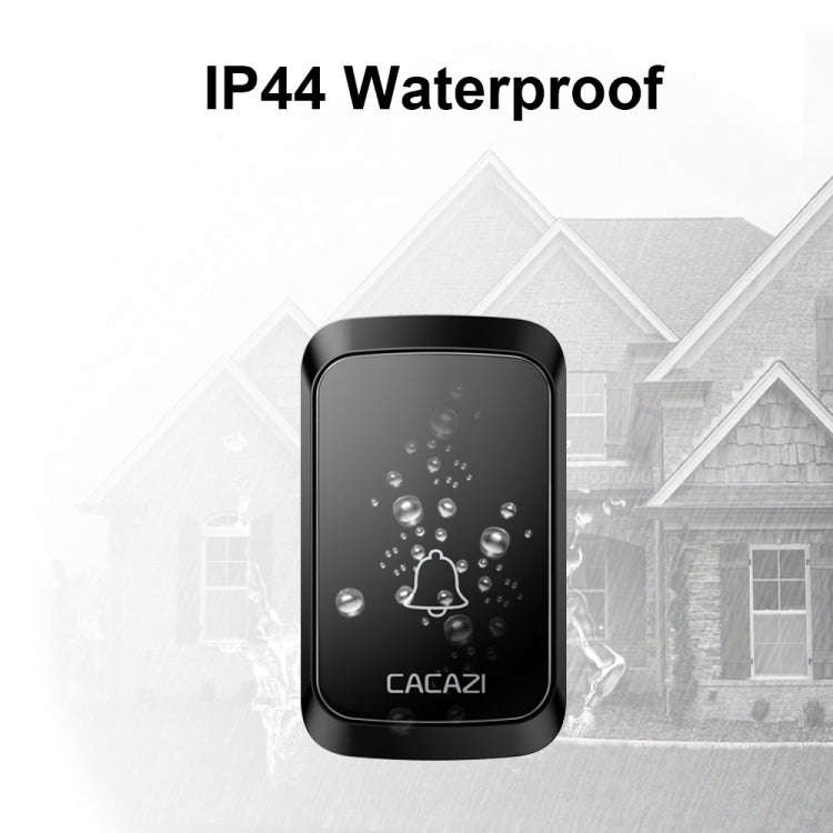 CACAZI A80 1 For 1 Wireless Music Doorbell without Battery, Plug:US Plug(Black)