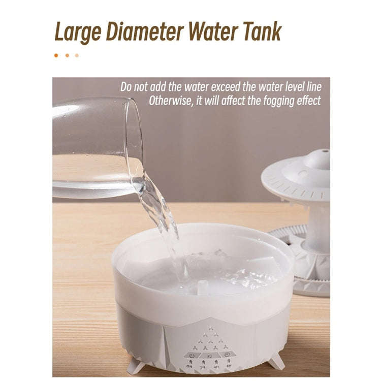 UFO Water Drop Aromatherapy Humidifier Desktop Remote Control Diffuser, Plug: UK Plug(White)