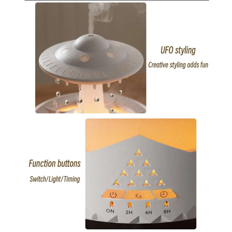 UFO Water Drop Aromatherapy Humidifier Desktop Remote Control Diffuser, Plug: US Plug(Black)