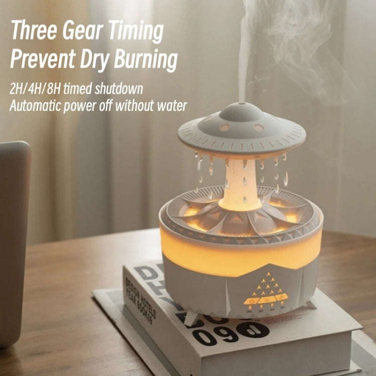 UFO Water Drop Aromatherapy Humidifier Desktop Remote Control Diffuser, Plug: UK Plug(White)