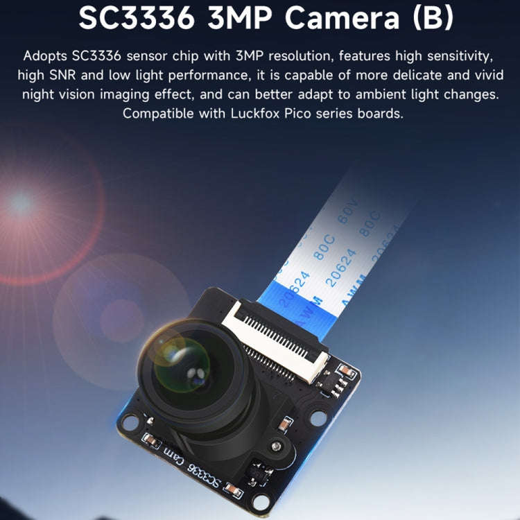 Waveshare 25553 SC3336 3MP 1/2.8-Inch F2.0 Camera Module (B)