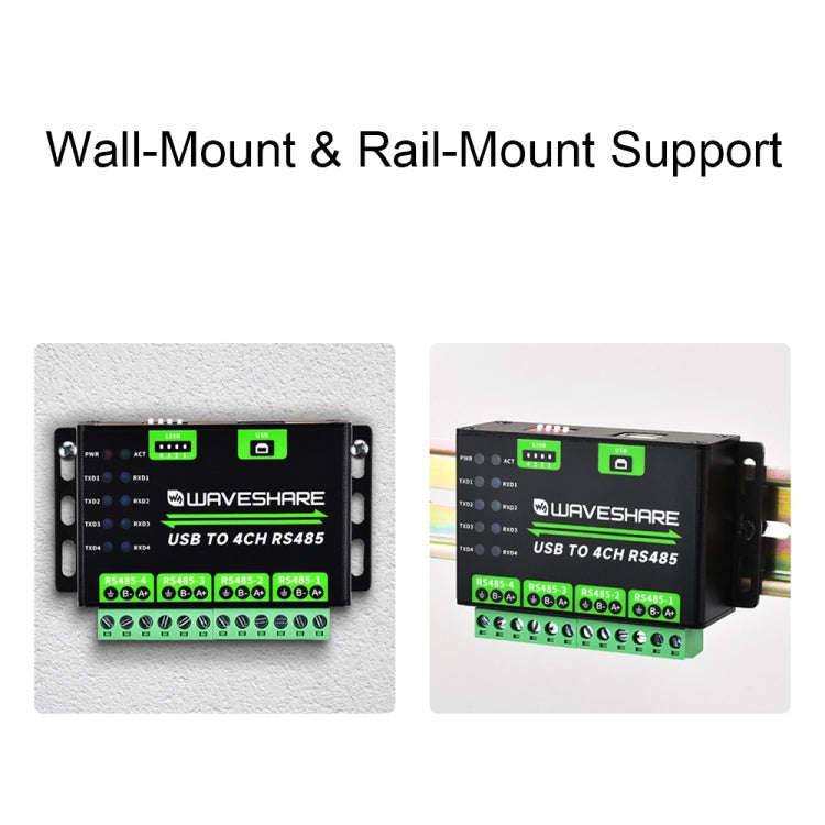 Waveshare 25219 Industrial USB To 4Ch RS485 Converter