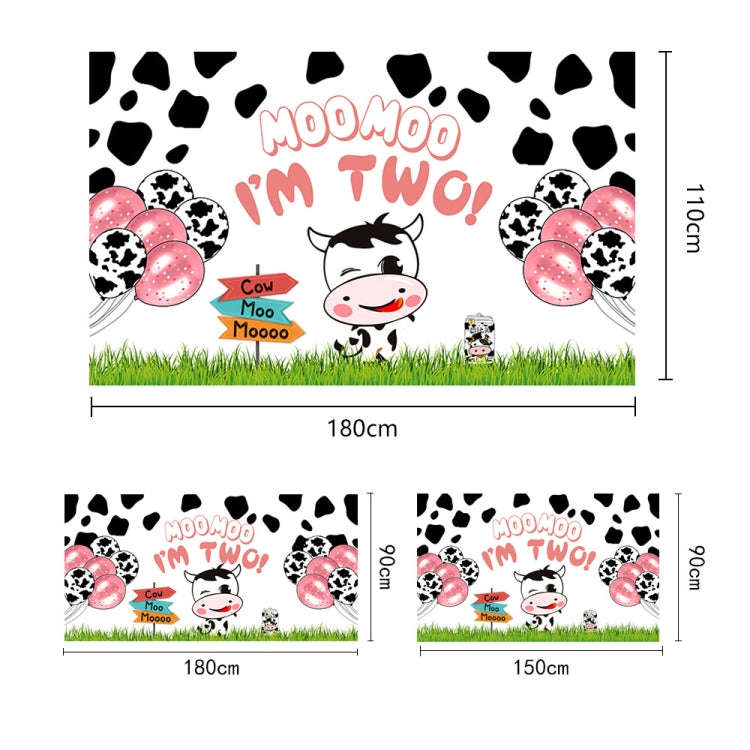 180x110cm Cartoon Cow Theme Birthday Party Decoration Background Cloth Photography Banner(2023SRB...