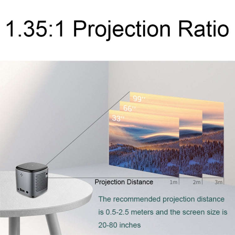 D048B 2.4G/5G WiFi Mini Smart Touch Bluetooth Projector Portable HD Phone Projector(US Plug)