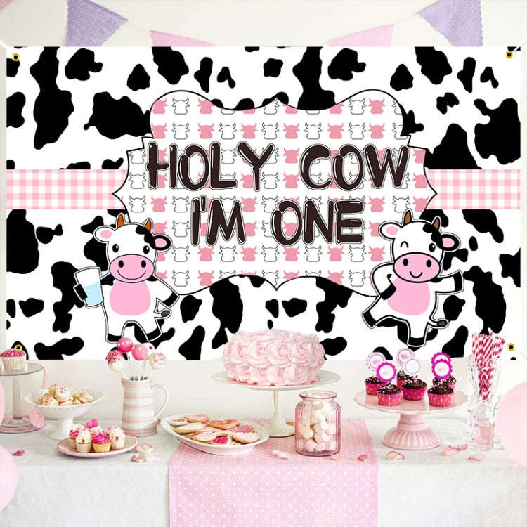 180x110cm Cartoon Cow Theme Birthday Party Decoration Background Cloth Photography Banner(2023SRB...