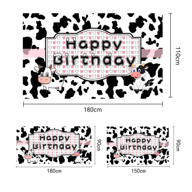 150x90cm Cartoon Cow Theme Birthday Party Decoration Background Cloth Photography Banner(2023SRB134)