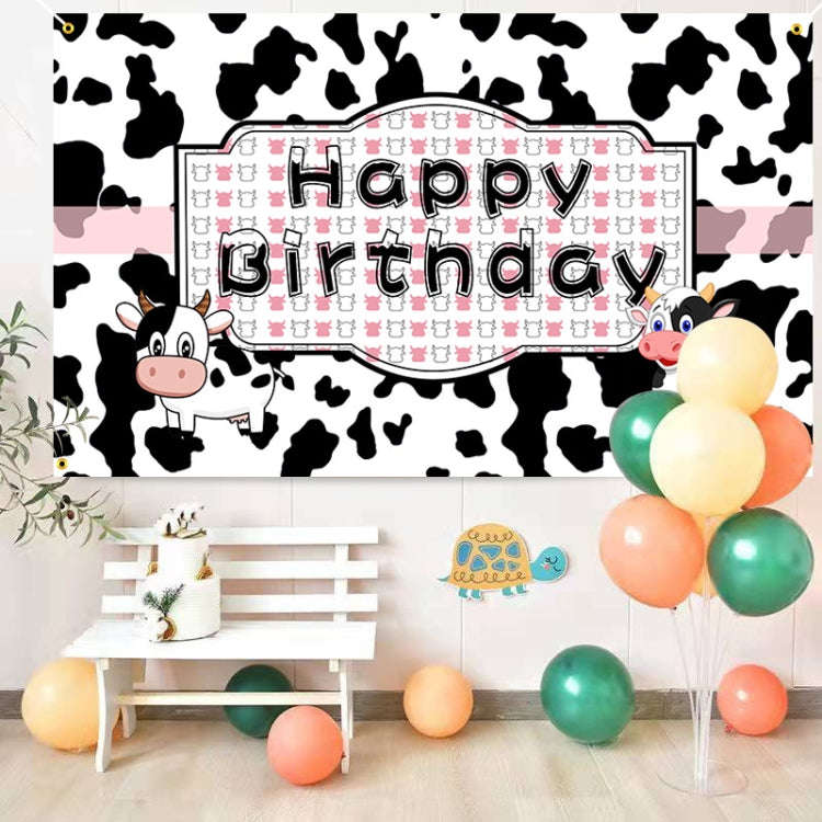 180x90cm Cartoon Cow Theme Birthday Party Decoration Background Cloth Photography Banner(2023SRB134)