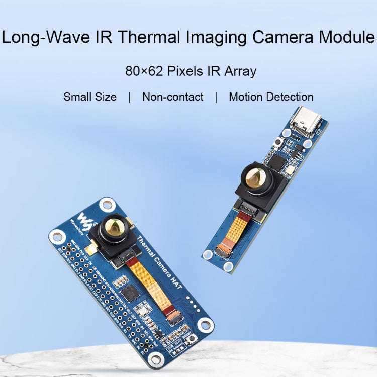 Waveshare Long-Wave IR Thermal Imaging Camera Module, 80×62 Pixels, 45°FOV(40PIN GPIO Header)