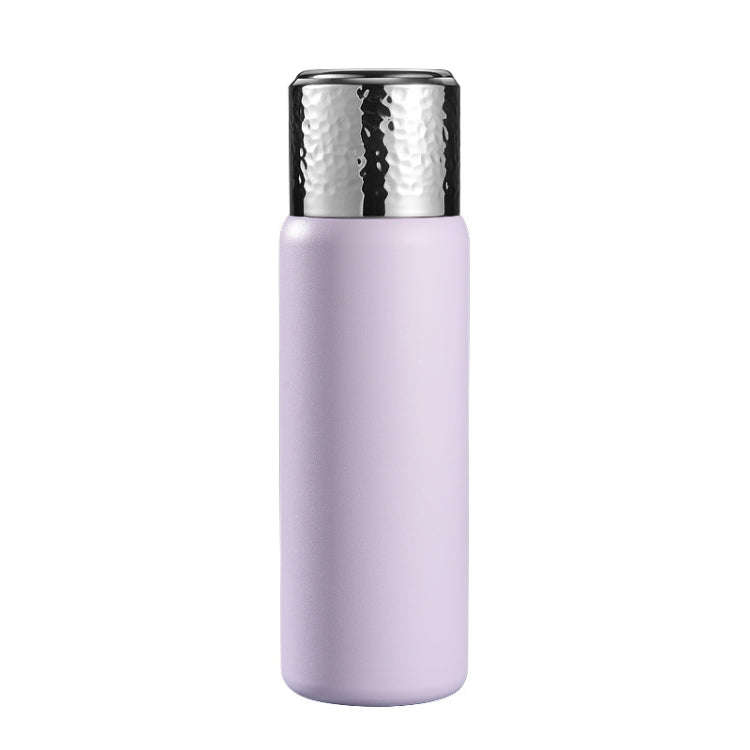 316 Stainless Steel Hammered Lid Thermos Coffee Cup with Tea Filter, Size: 430ml(Purple)