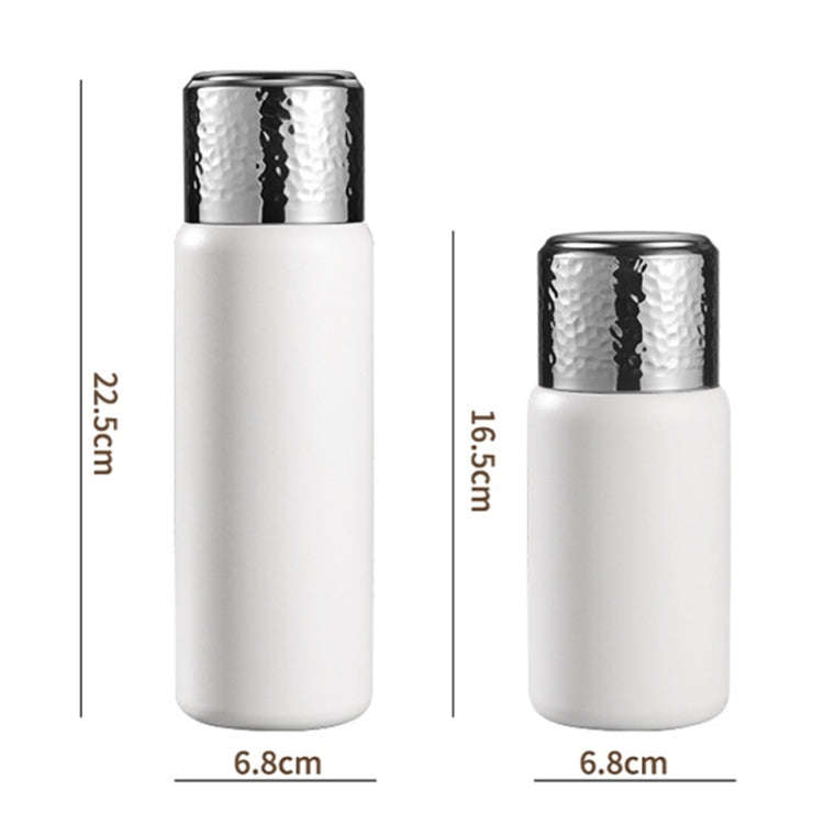 316 Stainless Steel Hammered Lid Thermos Coffee Cup with Tea Filter, Size: 430ml(White)